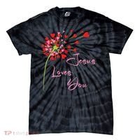 Jesus Loves You, Dandelion Blowing Hearts Christian Tie-Dye T-Shirt thumb 0
