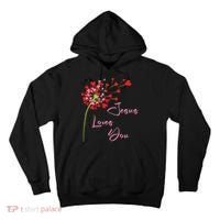 Jesus Loves You, Dandelion Blowing Hearts Christian Tall Hoodie thumb 0