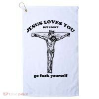 Jesus Loves You But I Dont Golf Towel thumb 0