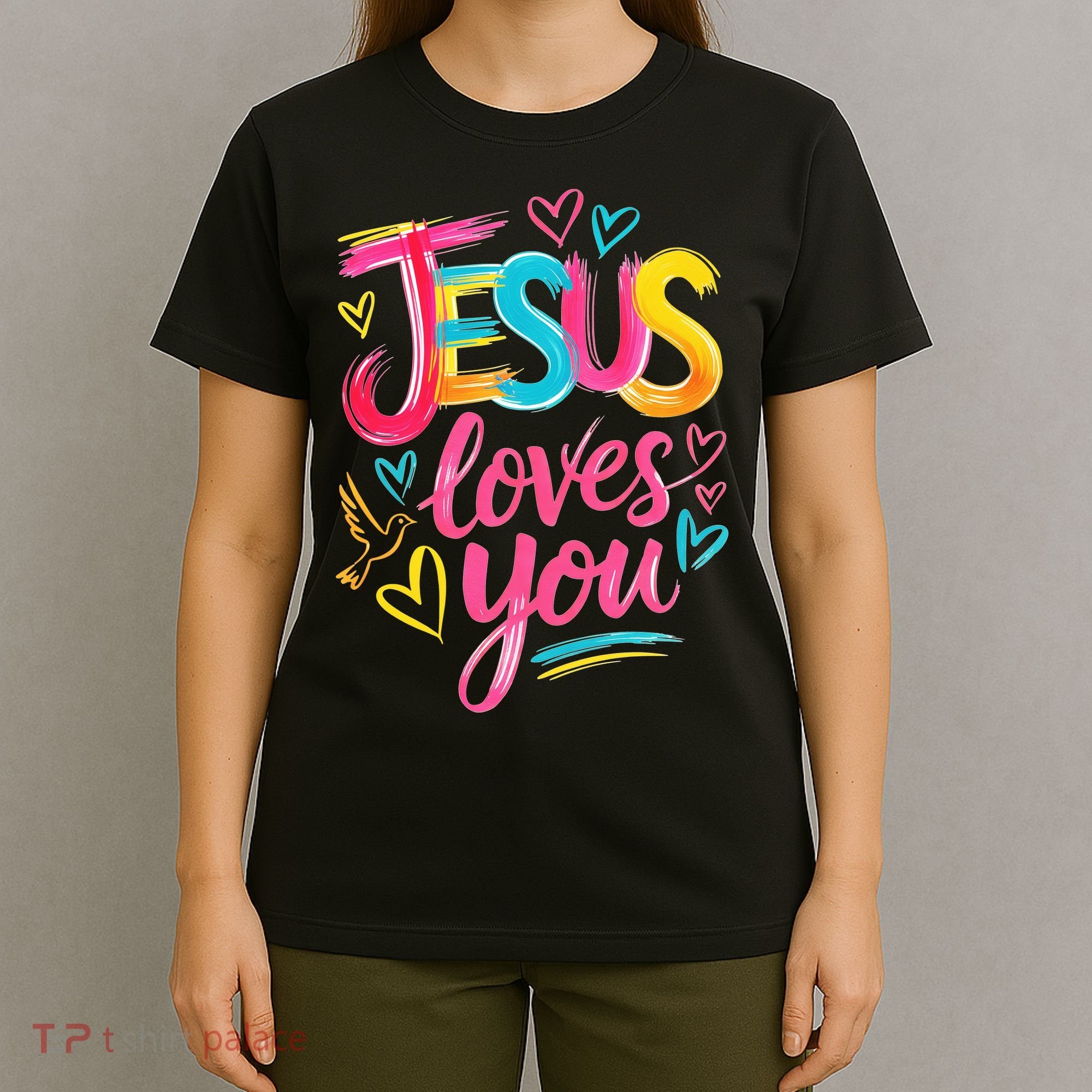 Jesus Loves You Neon Colorful T-Shirt
