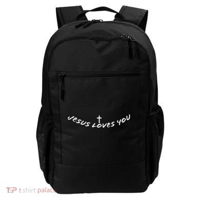 Jesus Loves You Holy Cross Bible Study Church Faith Pray Backpack