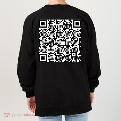 Jesus Loves You QR Code Women's Sweatshirt back
