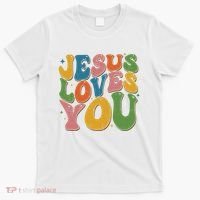 Jesus Loves You Retro Groovy T-Shirt thumb 0