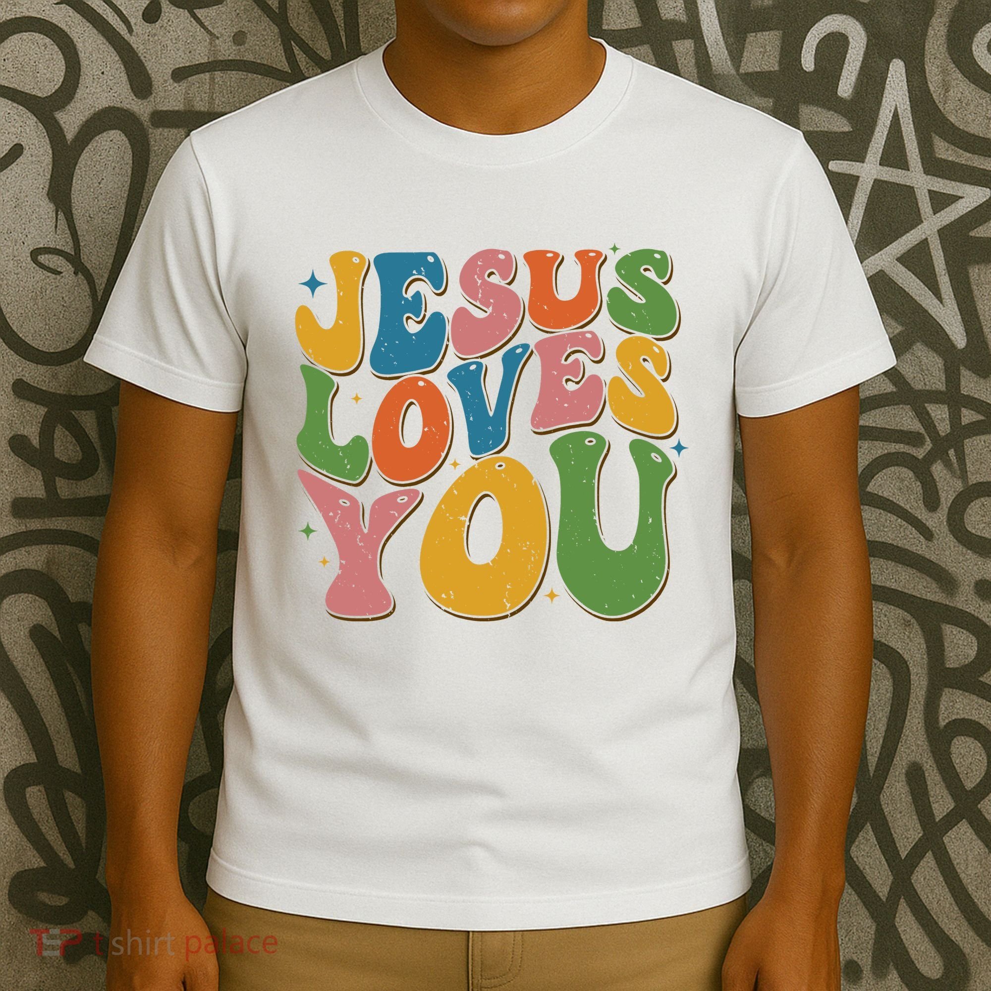Jesus Loves You Retro Groovy T-Shirt