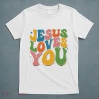 Jesus Loves You Retro Groovy T-Shirt thumb 5