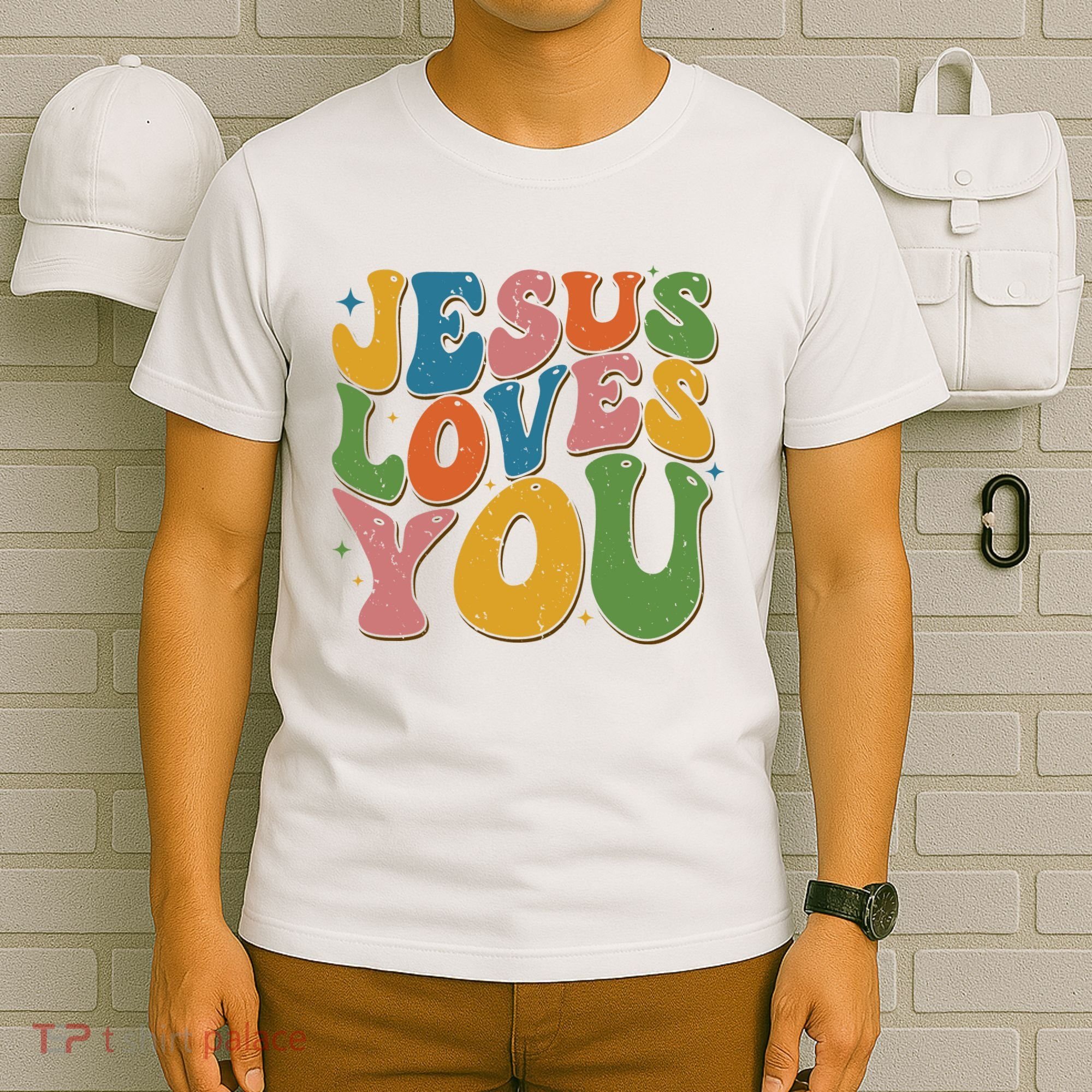 Jesus Loves You Retro Groovy T-Shirt