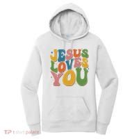 Jesus Loves You Retro Groovy Women's Hoodie thumb 0