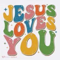 Jesus Loves You Retro Groovy Mousepad thumb 1