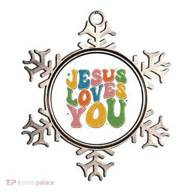 Jesus Loves You Retro Groovy Ornament