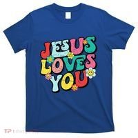 Jesus Loves You Retro Vintage Groovy Style T-Shirt thumb 0