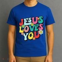 Jesus Loves You Retro Vintage Groovy Style T-Shirt thumb 3