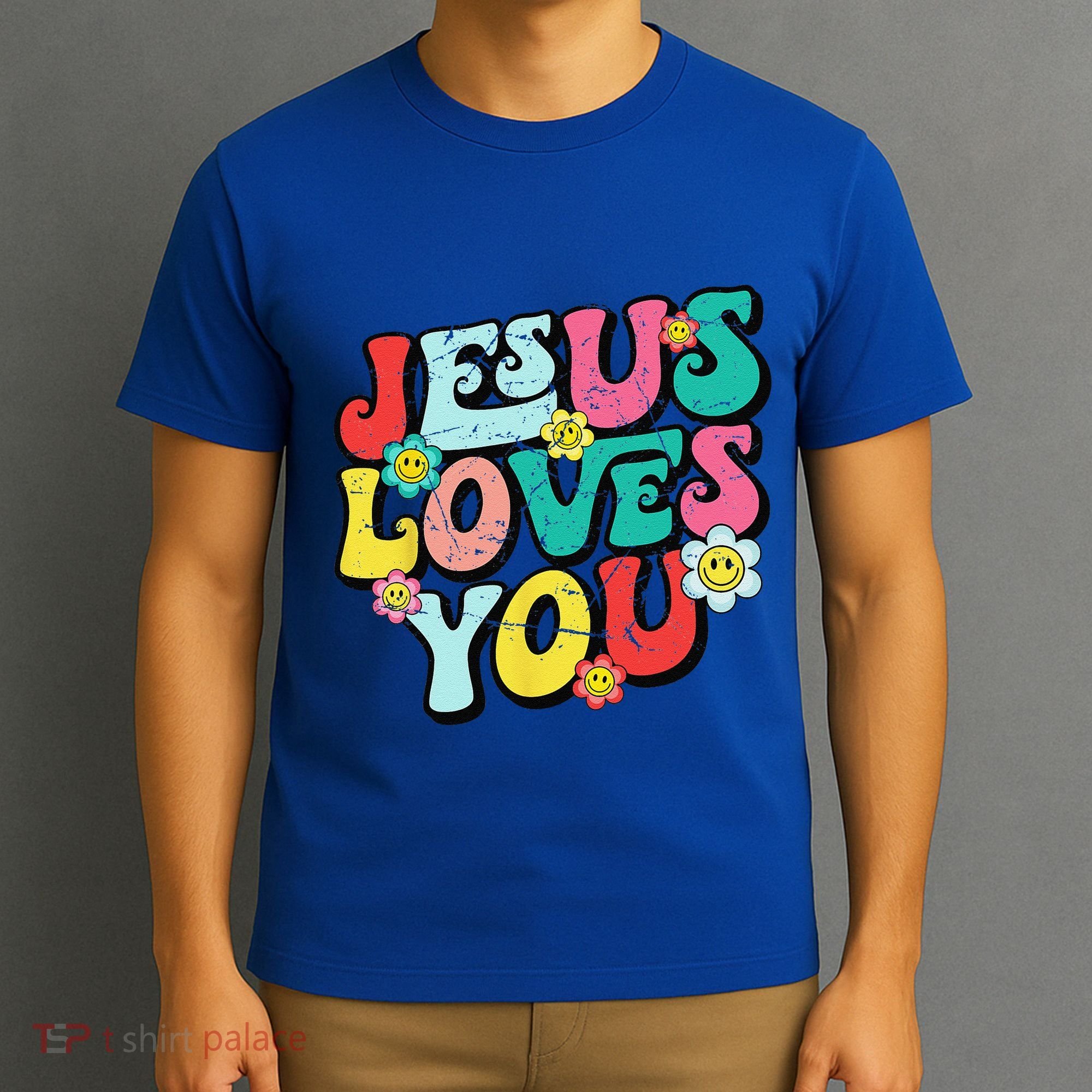 Jesus Loves You Retro Vintage Groovy Style T-Shirt