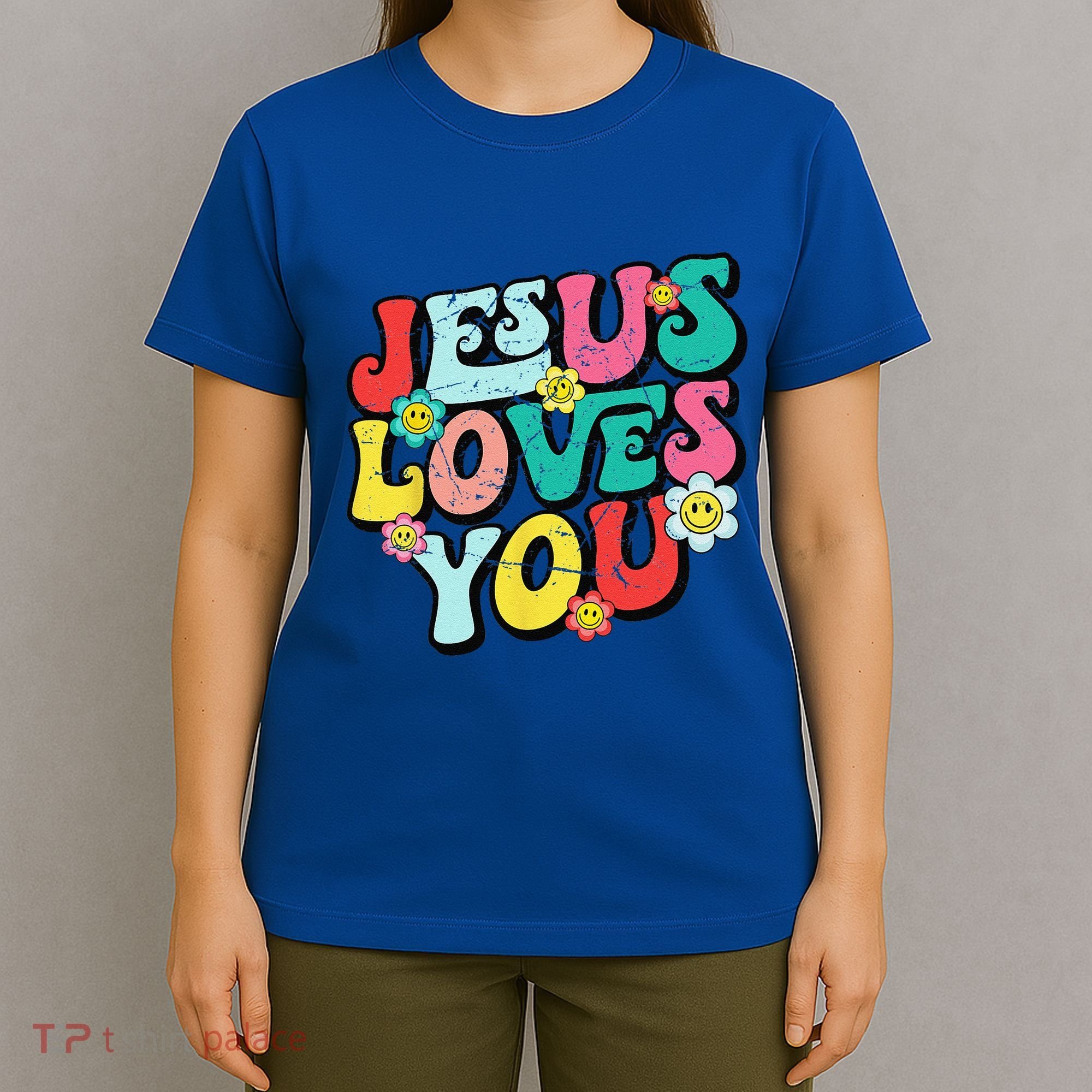 Jesus Loves You Retro Vintage Groovy Style T-Shirt