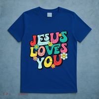 Jesus Loves You Retro Vintage Groovy Style T-Shirt thumb 5