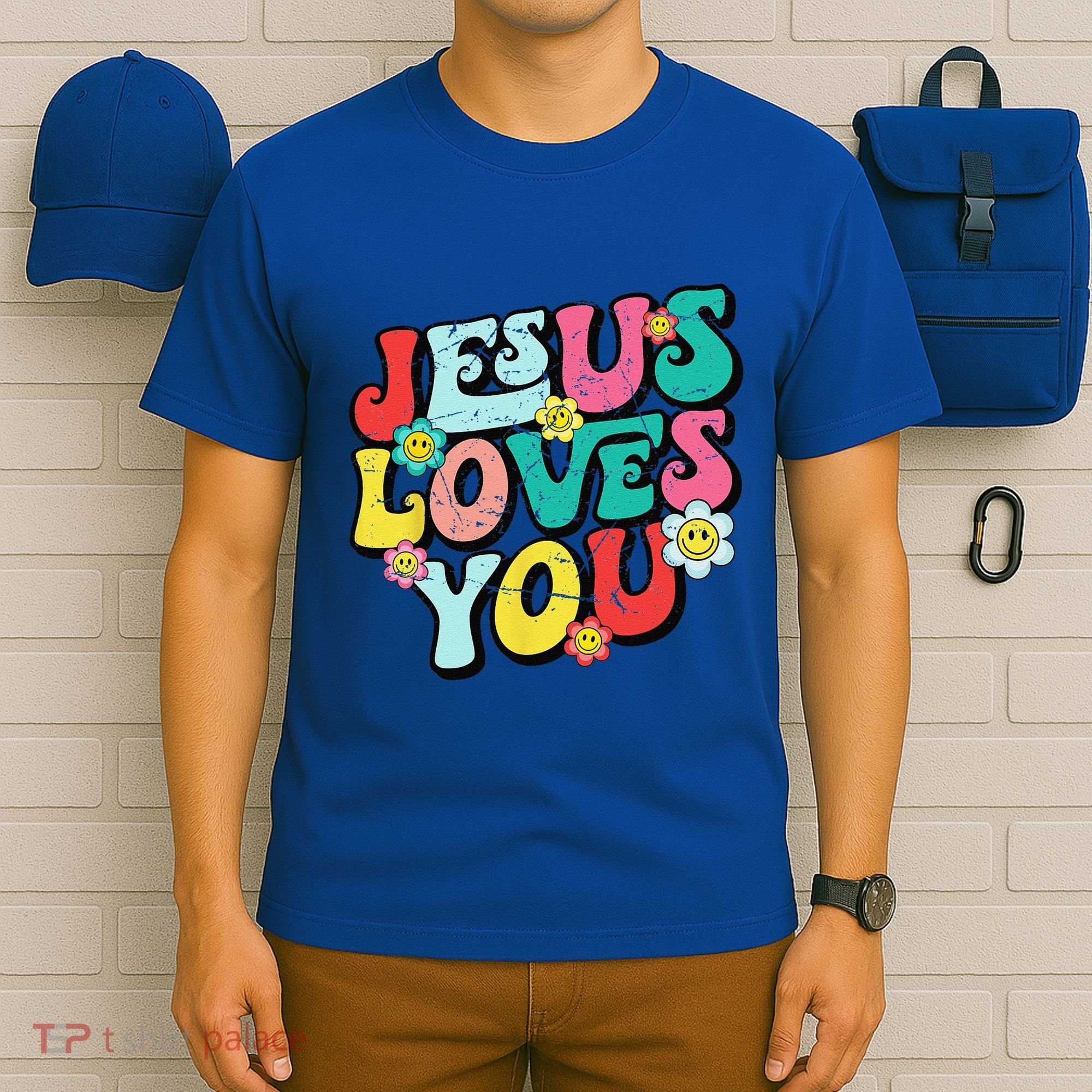 Jesus Loves You Retro Vintage Groovy Style T-Shirt
