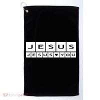 Jesus Loves You Golf Towel thumb 0