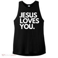 Jesus Loves You Christian Cute Gift Ladies PosiCharge Tri-Blend Wicking Tank thumb 0