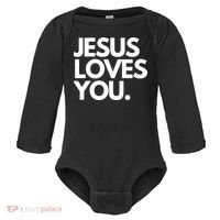 Jesus Loves You Christian Cute Gift Baby Long Sleeve Bodysuit thumb 0