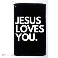 Jesus Loves You Christian Cute Gift Golf Towel thumb 0