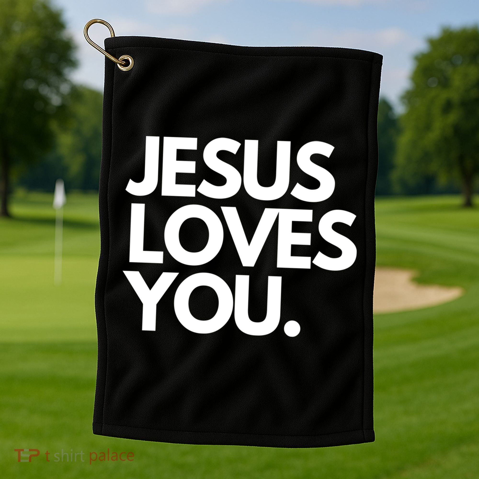 Jesus Loves You Christian Cute Gift Golf Towel