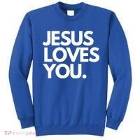 Jesus Loves You Christian Cute Gift Sweatshirt thumb 0