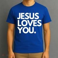 Jesus Loves You Christian Cute Gift T-Shirt thumb 3