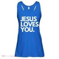 Jesus Loves You Christian Cute Gift Ladies Essential Flowy Tank thumb 0