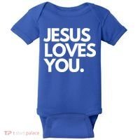 Jesus Loves You Christian Cute Gift Baby Bodysuit thumb 0