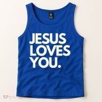Jesus Loves You Christian Cute Gift Tank Top thumb 2