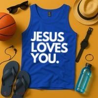 Jesus Loves You Christian Cute Gift Tank Top thumb 4