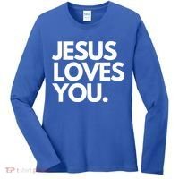 Jesus Loves You Christian Cute Gift Women's Long Sleeve Shirt thumb 0