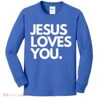 Jesus Loves You Christian Cute Gift Kids Long Sleeve Shirt thumb 0
