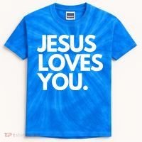 Jesus Loves You Christian Cute Gift Kids Tie-Dye T-Shirt thumb 0