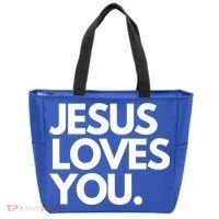 Jesus Loves You Christian Cute Gift Tote Bag thumb 0
