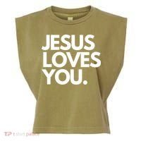 Jesus Loves You Christian Cute Gift Garment-Dyed Women's Muscle Tee thumb 0