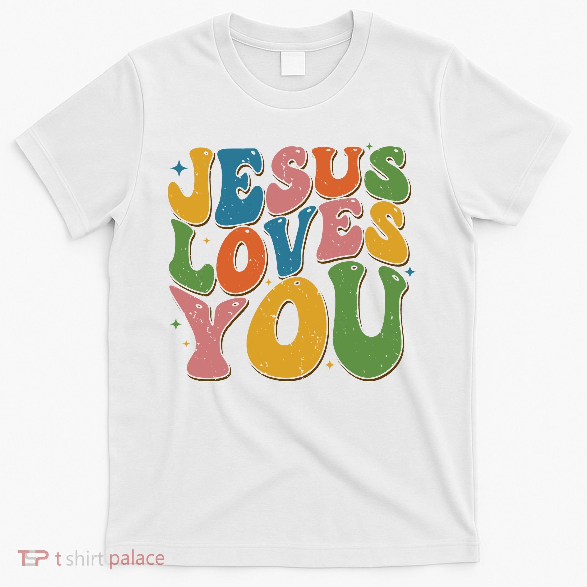 Jesus Loves You Retro Vintage Groovy T-Shirt