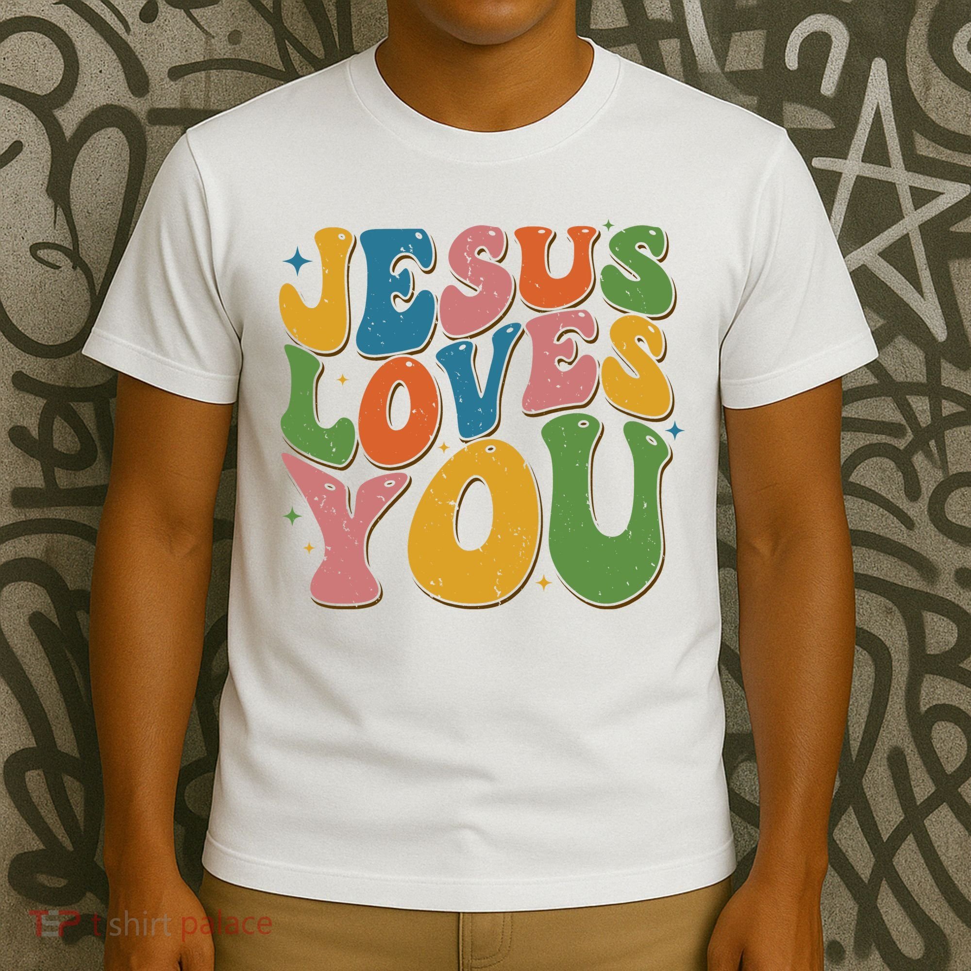 Jesus Loves You Retro Vintage Groovy T-Shirt