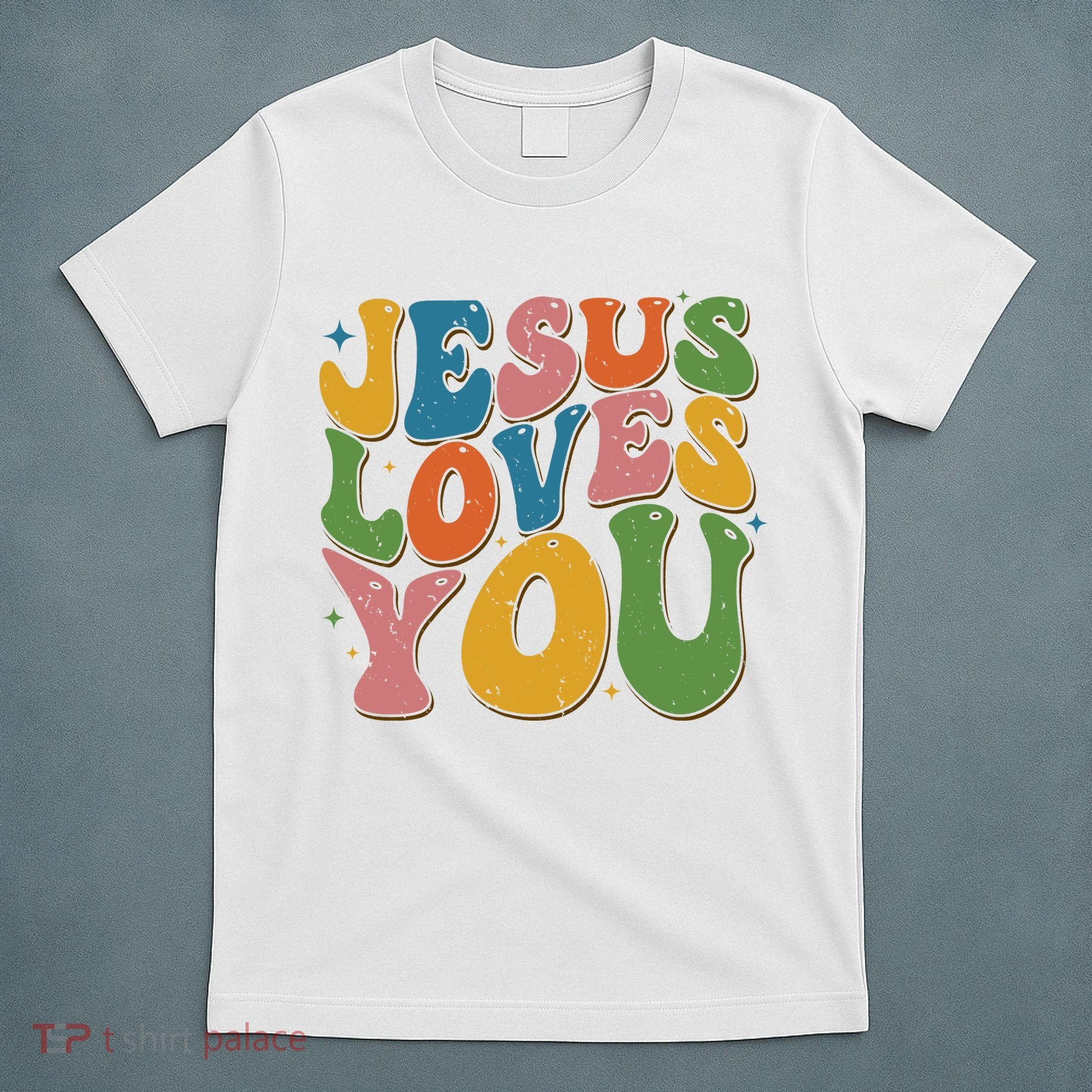 Jesus Loves You Retro Vintage Groovy T-Shirt