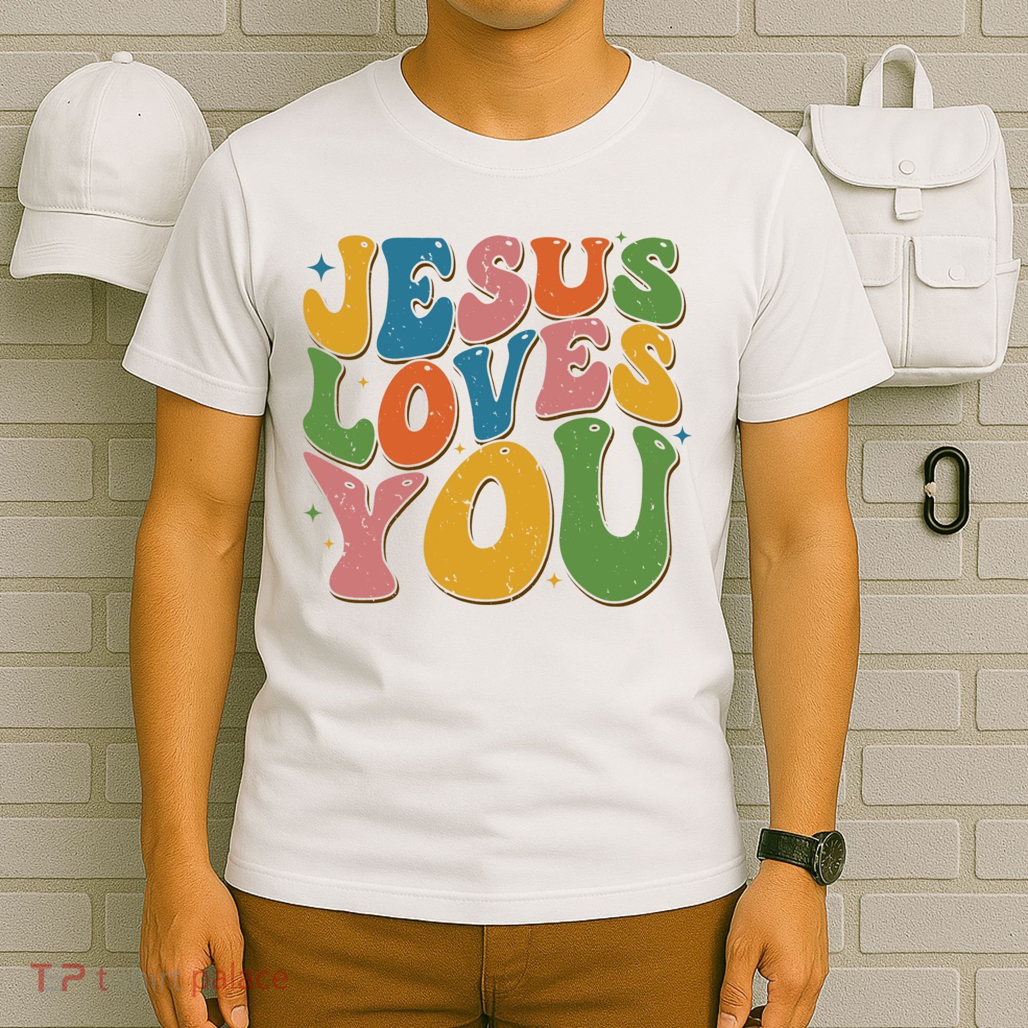 Jesus Loves You Retro Vintage Groovy T-Shirt