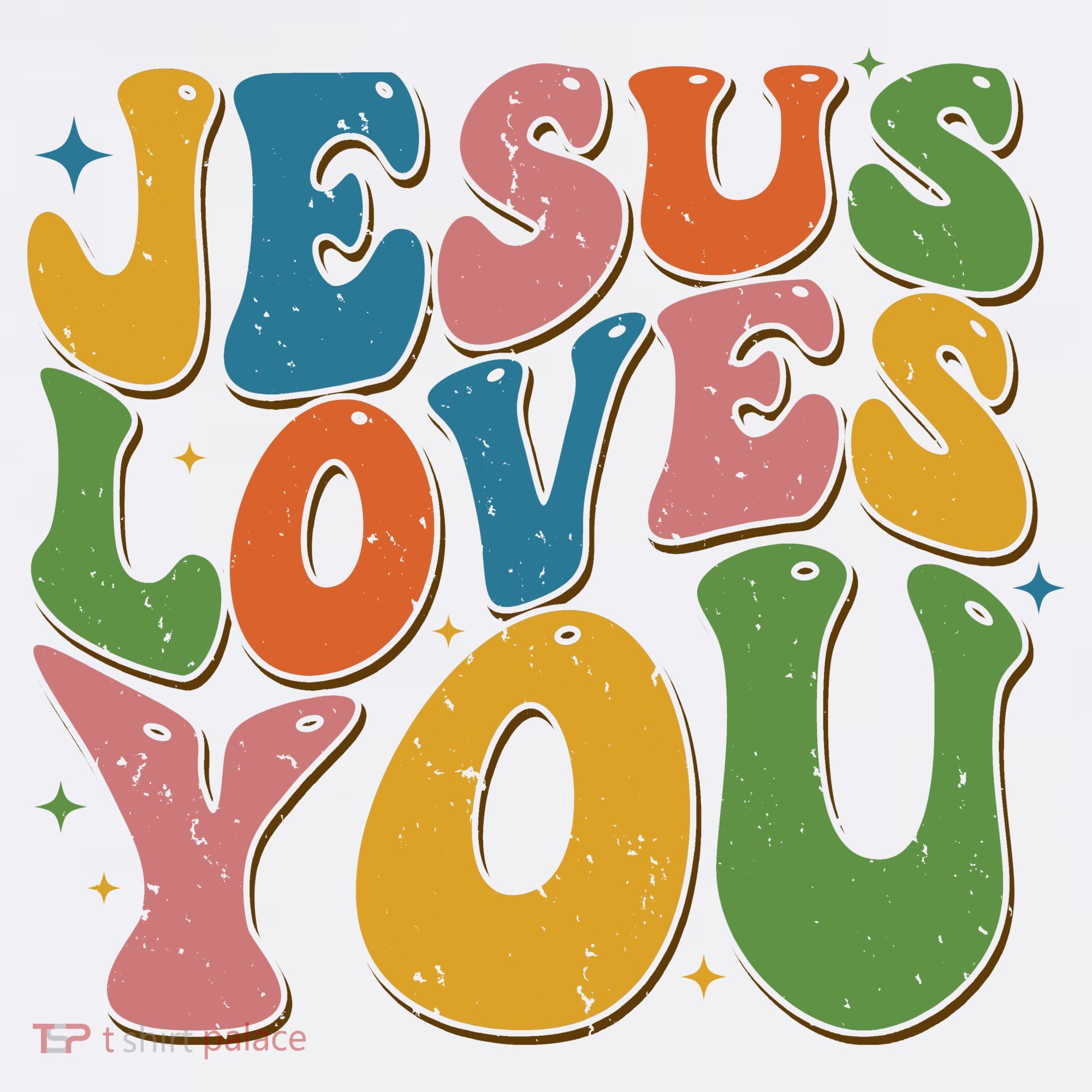 Jesus Loves You Retro Vintage Groovy T-Shirt