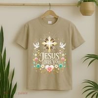 Jesus Loves You Faith Religious Catholic Christian Pastor T-Shirt thumb 2
