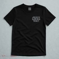Jesus Loves You Christian Hope Faith Charity Embroidered Embroidered T-Shirt thumb 5