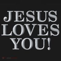 Jesus Loves You Christian Hope Faith Charity Embroidered Embroidered T-Shirt thumb 7