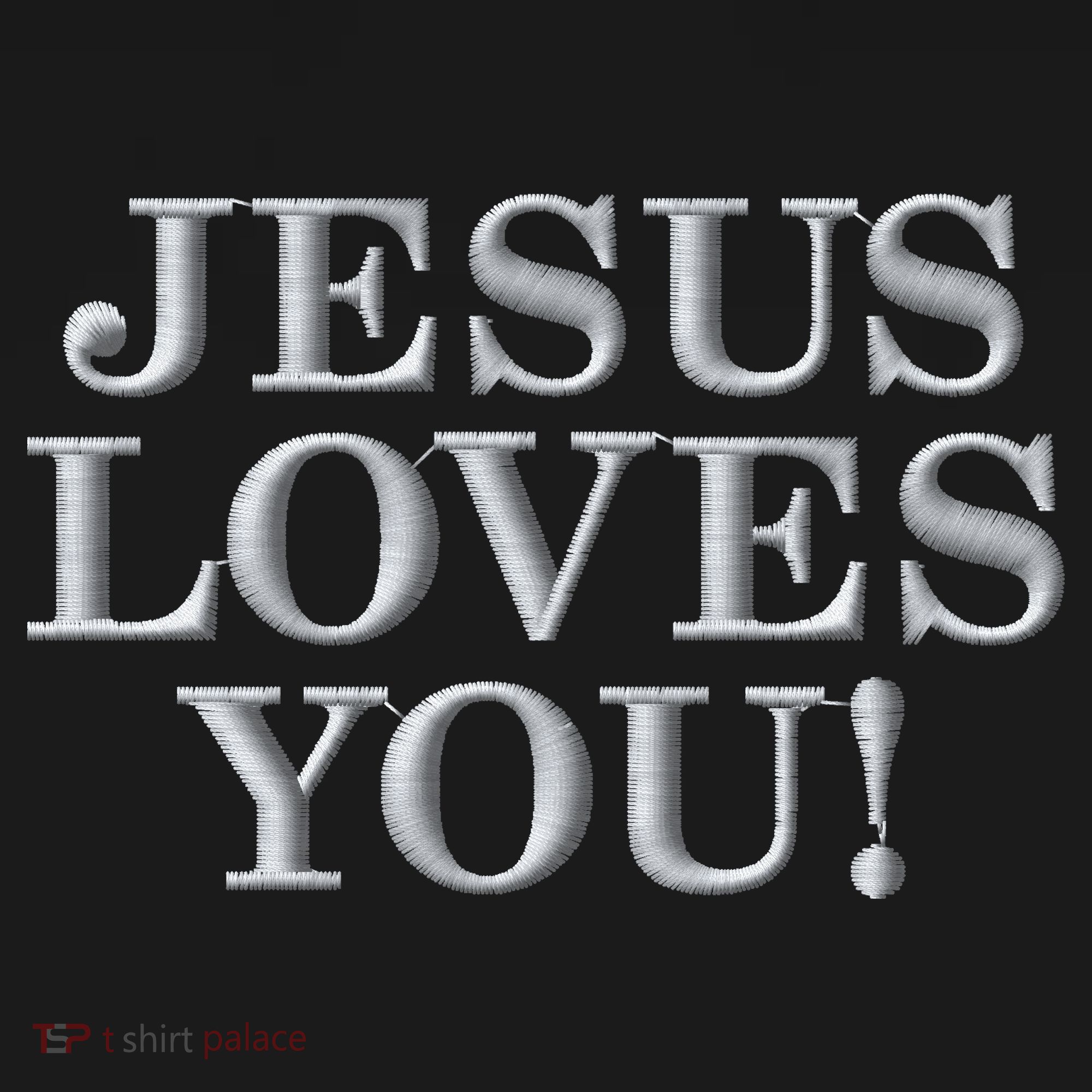 Jesus Loves You Christian Hope Faith Charity Embroidered Embroidered T-Shirt
