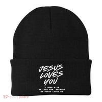 JESUS LOVES YOU 1 JOHN 419 Beanie thumb 0