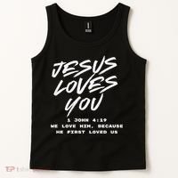 JESUS LOVES YOU 1 JOHN 419 Tank Top thumb 2