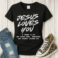 JESUS LOVES YOU 1 JOHN 419 Women's T-Shirt thumb 3