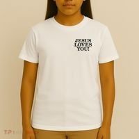 Jesus Loves You Christian Hope Faith Charity Black Embroidered Embroidered T-Shirt thumb 4