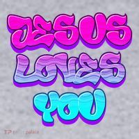 Jesus Loves You Graffiti Christian Women's Sweatshirt thumb 2