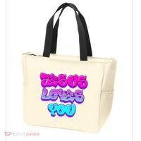 Jesus Loves You Graffiti Christian Tote Bag thumb 3